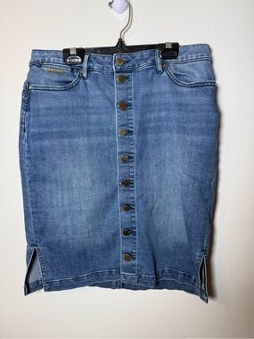 IVANKA TRUMP | Stretchy Front Button Denim Skirt Size 10